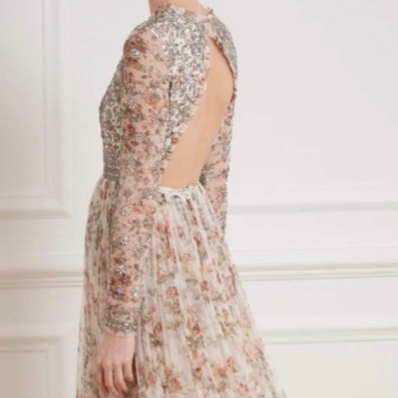 Brand New Needle & Thread Andromeda Garland Long Sleeve Gown - Picture 5 of 5